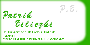 patrik biliczki business card